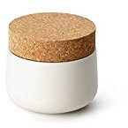 Continenta Keramikdose mit Korkdeckel, matt weiß Ø 10,5 x 10 cm, Keksdose, Vorratsdose, Vorrats Behälter, Aufbewahrungsbox