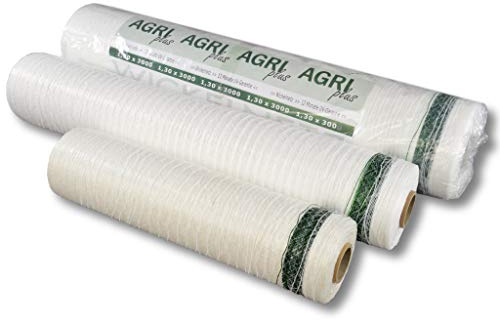 AGRIplus Wickelnetz für Rundballen | 1,25 x 3000 m | UV-beständig und reißfest | Brennholznetz | Rundballennetz | Heunetz | Pressennetz