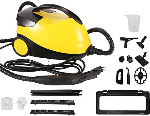 Moongiantgo 2000W Powerful Multipurpose Steam Cleaner Household Steamer Chemical-Free Cleaning 1.8L Tank Rolling Cleaning Machine for Carpet Floors Windows with Versatile Accessories (220V,EU/UK Plug)