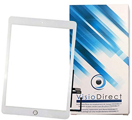 Visiodirect Vitre ecran Tactile pour IPAD 6 Blanc A1954/A1893 Taille 9.7
