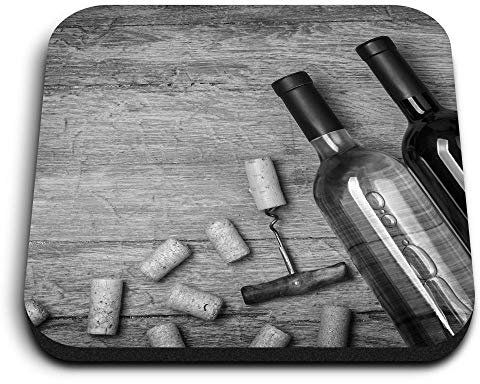1 x Square MDF Fridge Magnet - Wine Bottles Vintage Bar Alcohol Drinks 41427