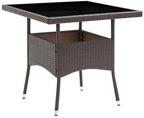 Table de salle à manger de jardin Marron Résine tressée