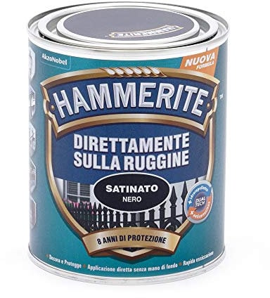 Hammerite Direttamente Sulla Ruggine Satinato Nero 0.75 l