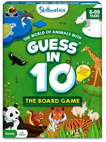 Skillmatics Karten- und Brettspiel: Raten Sie in 10 World of Animals | Geschenke, super lustiges Familienspiel für 6 Jahre | durchschnittliche Spielzeit 30 Minuten | 2 bis 6 Spieler