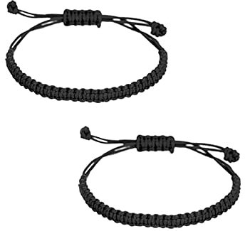 XINLRYUYING 2 Pcs Handmade Adjustable String Sturdy Rope Bracelets for Woman, Man, Children