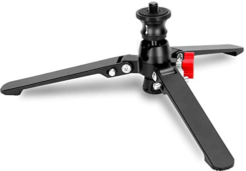 Koolehaoda Mini Trípode Todo el Metal Trípode de Mesa,Universal Monopie Soporte Base con Tornillo de 3/8 para Cámara Réflex Digital Monopié de Cabeza Esférica. Carga Máxima 15kg