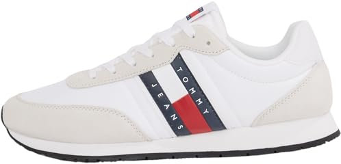 Tommy Jeans Zapatillas para Hombre Runner Sneaker Zapatillas de Deporte, Blanco (White), 40