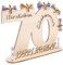 ENLACE Holzschild Gästebuch, 70 Geburtstag Mann Frau Deko, Holz Schild Gästebuch mit Ständer und 5 Holzpentagramme Deko Geburtstagsgeschenk, Geburtstag Deko für Frauen & Männer