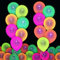 50PCS Ballons Fluorescents Ballons en Latex avec Ruban de Soie pour Fête Anniversaire Mariage Party Fourniture pour Anniversaire Cadeau