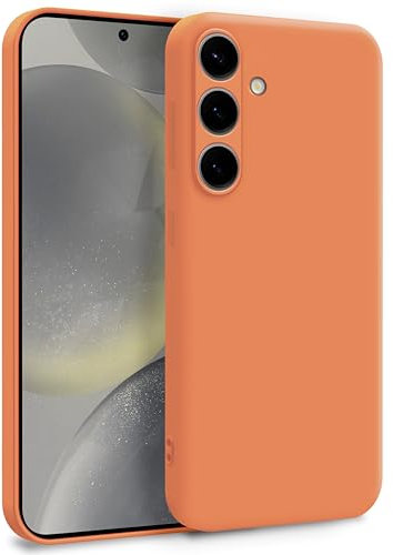 MyGadget Coque pour Samsung Galaxy S24 - Case Silicone Souple & Soft Doublure Microfibre - Cover TPU Protection Extra Fine & Légère Orange