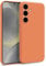 MyGadget Coque pour Samsung Galaxy S24 - Case Silicone Souple & Soft Doublure Microfibre - Cover TPU Protection Extra Fine & Légère Orange