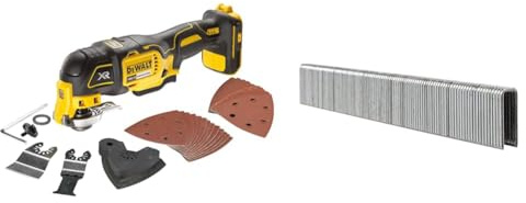 DEWALT DCS355N-XJ Oscillating Multi-Tool 18V Li-Ion Cordless Brushless Battery Powered, Large & DSTSX35Z DSTSX35Z-Grapas Galvanizadas-5,6mm x 35mm, Silver, 35 mm