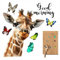 Giraffen Fensterbilder Realistische Guten Morgen Giraffe Schmetterling Fensteraufkleber Wiederverwendbare Anti-Kollisions-Doppelseitige für Wohnzimmer Schlafzimmer Fensterglas Türdekoration