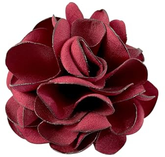 60MM Fleur Grande Broche Épinglettes Élégantes En Tissu Fait à La Main Broches Classique Pour Fête De Mariage Danse Banquet Pour Femmes Robe Costume Vêtements Accessoires Bijoux Cadeaux (Rouge)