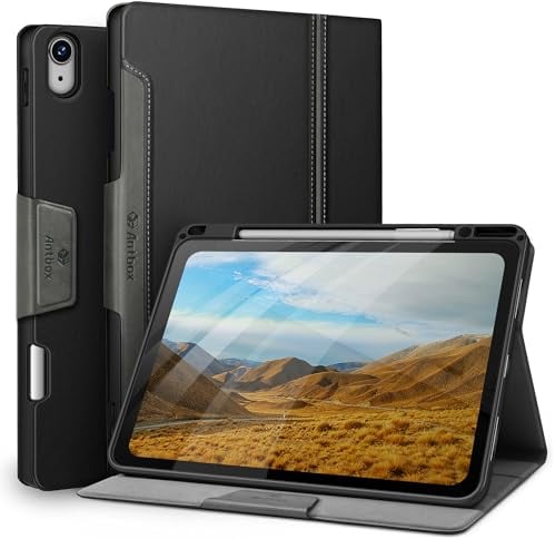 Antbox Custodia per iPad Air 13 pollici M2 (2024), supporto per matita integrato, supporta completamente Pencil Pro e Pencil (USB-C), funzione auto sleep/wake in pelle PU custodia per iPad Air 13
