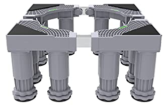 OUSIKA Adjustable Base Washer Tumble Dryer Base Stand Under Counter Ice Maker Rack Length/Width 42-66cm Refrigerator Holder Bracket Height 19-22cm Air Conditioner Base