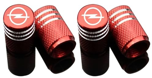 WACDXST 4 Stück Auto Ventilkappen, für Opel Corsa 2014-2023 Reifenventil Kappe Staubkappen mit Dichtung Korrosionsbeständig Abnehmbar Zubehör,C