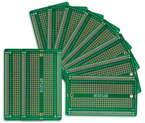 EPLZON Prototype Board Lötbares Breadboard Doppelseitig Leiterplatte PCB Circuit Board zum Schweißen von,DIY elektronische Artikel (Packung mit 10 Stück,Grün)
