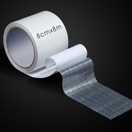 Sinmoe PE Planenband Lkw Reparatur Klebeband Markisenstoff Reparaturset 8cm ∗ 8m Wasserdicht Zelt Flicken für Kfz Anhänger Flugzeug Flicken Gewebeplane Trampolin Planen Kleber(Transparente)