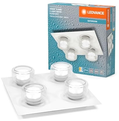 LEDVANCE ORBIS Flame Wand- und Deckenleuchte mit LED, weiß, 22W, 1400lm, 3000/4000K, Farbtemperatur über Wandschalter einstellbar (kaltweiß und warmweiß), IP44 Schutz vor Fremdkörpern und Spritzwasser