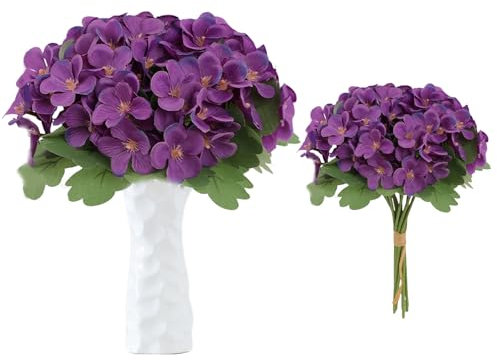 astylishome Fake Flowers Künstliche Orchideenblumen 12 Stück Orchideenblüten Gefälschte Orchideen für Tischdekoration Wohnkultur Büro Hochzeitsfeier Dekoration Lila 1706