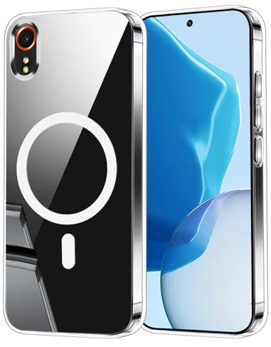 Coqinen Magnetisch für Samsung Galaxy XCover 7 Hülle, Transparent Rückseite Handyhülle Stoßfest Schutzhülle Cover Case für Samsung XCover 7 mit Hart PC + TPU Bumper (Klar)