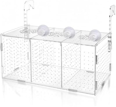Ablaichkasten Aquarium, Acryl Fischzuchtbox, Zuchtbox Aufzuchtbecken Aquarium, Brutkasten für Fische, Hochtransparente Fischbecken für Zucht, Isolierung und Fütterung(30 * 15 * 15 cm)