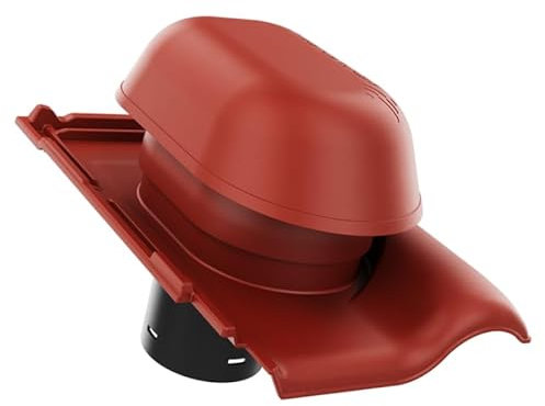 KRONO-PLAST Sanitär-Entlüftungskamin 150 für Tondachziegel Roben Monza Dachziegel Lüfter Dachlüfter (Rot)