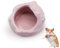 LuckyOpt Small Ceramic Pet Hamster Bowl, Easy to Clean Anti Flipping Hamster Food Bowl Small Animal Bowls, Hamster Food and Water Bowl for Golden Bears, Rabbits, Hedgehogs, Dutch Pigs, Parrots (Pink)