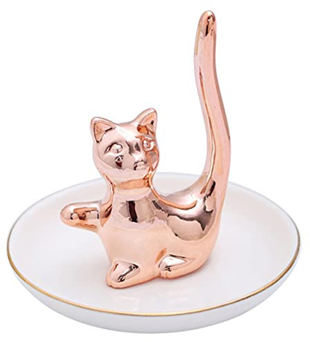 LIFKOME Rose Gold Holder Ceramic Trinket Dish for Earrings Bracelets Necklace