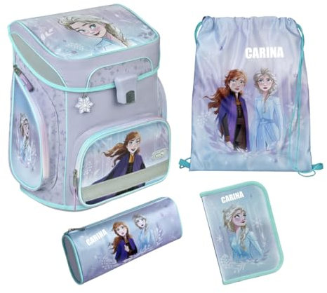 Schulranzen Set Disney Frozen 5-tlg Mädchen 1. Klasse - Mit personalisiertem Inhalt - Schultasche mit Turnbeutel Federmappe für Grundschule