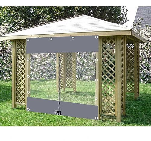 Telone trasparente in PVC per esterni, per pergola, gazebo, impermeabile, con cerniera, copertura trasparente, 2,6 x 2,3 m