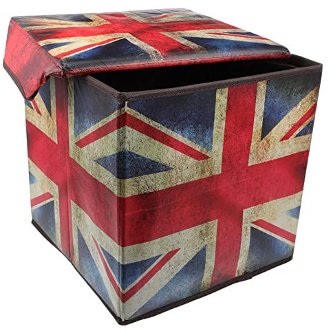 ABOOFAN Faltbarer Deckel Für Aufbewahrungsboxen Mit Union Jack- Retro-aufbewahrungsbox Für Kleiderschrank Heimdekoration