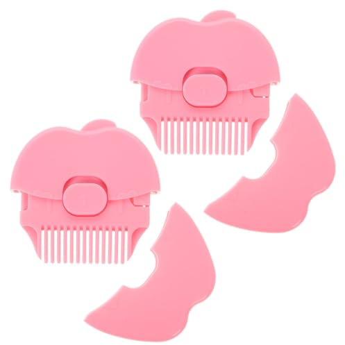 TOYANDONA Peine Recortador de Pelo en Forma de Manzana, 2 Piezas, Portátil y Compacto, Plástico, para Cabello Fino y Flequillo, Uso Doméstico