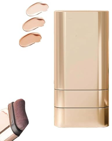 Vivienbeauty Foundation Stick,2 in 1 Vivienbeauty Foundation,Multi-use FoundationStick Makeup with Brush,All-Over Concealing Perfecting Cream Hydrating Full Coverage Concealer (Natural Color, 20g)