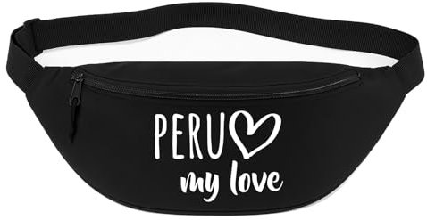 Huuraa Bauchtasche Peru My Love Geschenk 2,5 Liter Black Crossbody Bag Peru Geschenkidee