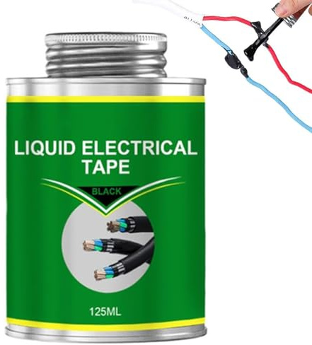 Cerioll Liquid Electrical Tape, Liquid Insulating Rubber Coat, Cable Repair Paste, Waterproof Insulating Glue, Waterproof Fast Dry, 125ml (Black)