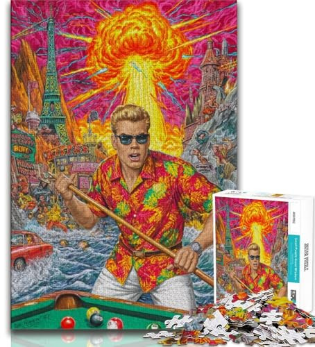 Puzzles für Billard-Enthusiasten für Erwachsene, helfen dem Gehirn, süchtig machendes Spielzeug zu trainieren, um Geduld zu fördern, geeignet für Paare (38x26cm)