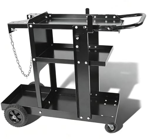Welding Cart for Mig Welder - Table Top Cabinet With Gas Bottle Storage - Machine Equipment Plasma Cutter - Durable 400 Lbs Capacity