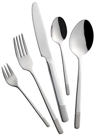 Mulex Matt Oceanside Besteckset 60-TLG, Edelstahl 18/0 Nickelfrei, Silber, 22 x 4 x 2 cm