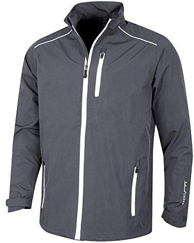 Green Island Hommes Golf Full Zip Veste imperméable - Char/Noir - L