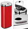 Dihl Rectangle 50L Stainless Steel Auto Sensor Kitchen Waste Dust Bin Automatic Motor RED