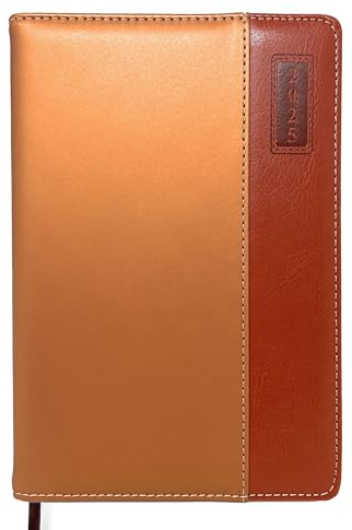 Buchkalender 2025 A5 1 Tag 1 Seite - Hochwertiger Hardcover, Softtouch Terminplaner | Perfekter Kalender Planer 2025 | Jahresplaner 2025 Buch (Beige/Gold)