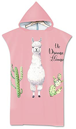 Strand Poncho mit Kapuze, DOTBUY Sommer Handtuch mit Spaß Alpaka Muster für Herren,Damen,Mikrofaser Groß Bademantel,Einfachen Wechsel Sport Surfing Strandtuch (75x110cm,C)