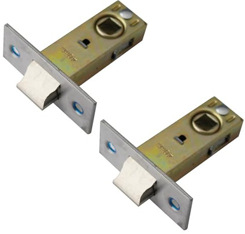 MACHSWON 2 Pcs 40mm Flat Tubular Mortice Latch Stainless Steel Door Latch Sprung Lever Door Handles