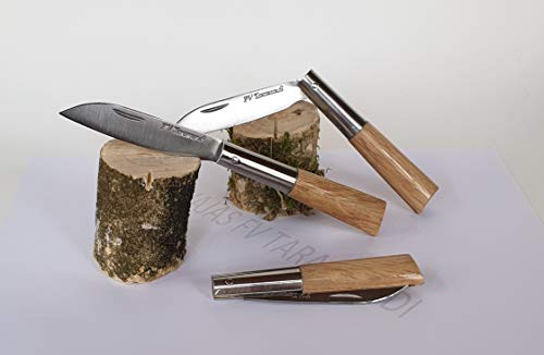 Navaja artesanal TARAMUNDI de punta recta y roble natural Caza, Pesca, Camping, Outdoor, Supervivencia y Bushcraft + Portabotellas de regalo