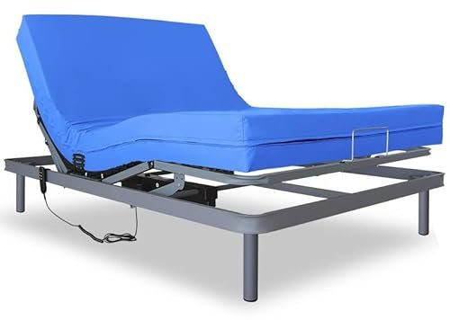 Ventadecolchones - Cama Articulada Reforzada Adaptator + Colchón Viscoelástico 10+5 Impermeable y Mando con Cable Medida 135 x 190 cm