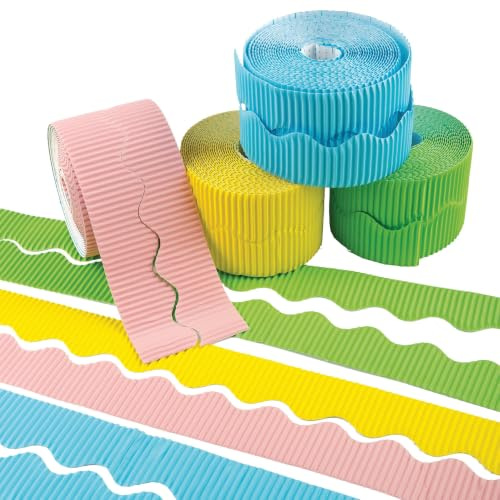 Baker Ross EV772 Pastellfarbene Bordüren, 6 Rollen, Bastelmaterial für Kinder
