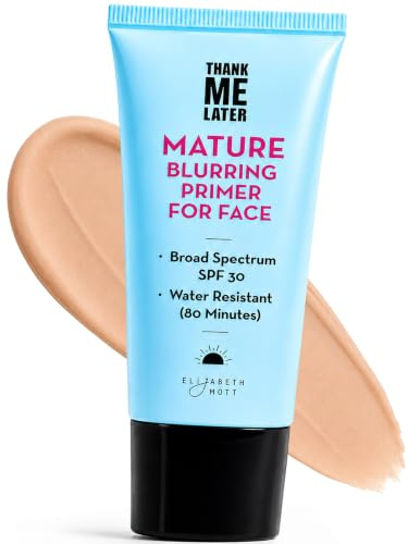Elizabeth Mott Thank Me Later Blurring Face Primer SPF30 - Liquid Base Primer for Perfect Skin Makeup Application and All-Day Wear - Cruelty-Free Long Lasting Hydrating Power Grip Formula, 30g