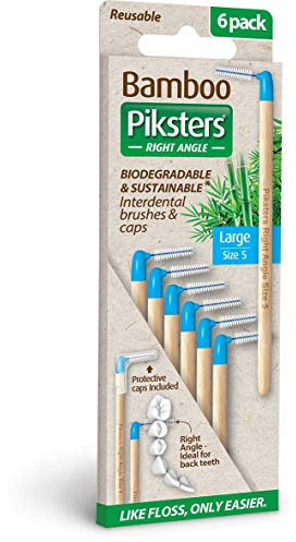 Bamboo Interdental Toothbrushes - Right Angle - Sizes 00, 1, 3, Pack of 6